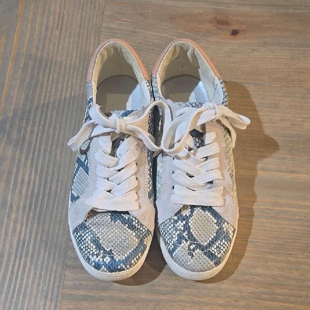 Dolce Vita Nino Leather Snake Print Embossed Sneakers Size 6.5